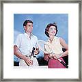 John Kennedy And Jacqueline Bouvier Framed Print