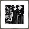 Johnny Unitas Teaches Nuns How To Throw Framed Print