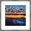 Josey Lake At Sunset Framed Print