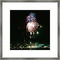 July 4th Fireworks In Detroit Framed Print