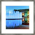 Kansas City Royal Blue Fountain - Union Station Framed Print