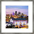 Kc Skyline - Kansas City Downtown And Union Station Framed Print