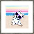 Kiniart Westie Terrier Beach Framed Print