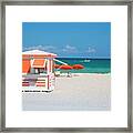 Kios In South Beach, Miami Framed Print