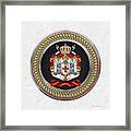 Knights Templar - Coat Of Arms Special Edition Over White Leather Framed Print