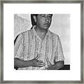 Labor Leader Cesar Chavez Speaks Framed Print