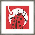 Ladybug On Cherry Framed Print