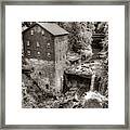 Lanterman's Mill Scenic Overlook - Youngstown Northeast Ohio 1x1 Sepia Framed Print
