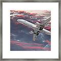 Large Passenger Airplane Flying In A Framed Print