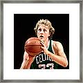 Larry Bird Action Portrait Framed Print