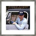 Larry Bird Poses In His Truck Framed Print