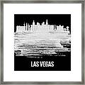 Las Vegas Skyline Brush Stroke Blue Framed Print
