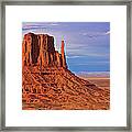 Left Mitten At Sunset, Monument Valley Framed Print