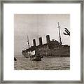 Leviathan Arriving In New York Harbor Framed Print