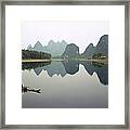 Li River At Dawn Framed Print