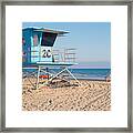 Lifeguard Tower At The Beach In San Framed Print