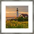 Lighthouse Sunset Framed Print