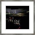 Lightning Storm As Seen Through Car Framed Print