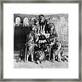 Lion Tamer Surrounded By His Lions Framed Print