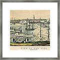 Lithograph Of A View Of New York Framed Print