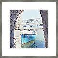 Little Blue Boat Framed Print