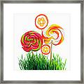 Lollipops And Wheat Grass Framed Print