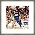 Los Angeles Lakers Magic Johnson And Boston Celtics Larry Sports Illustrated Cover Framed Print