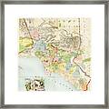 Los Angeles Map 1888 Framed Print