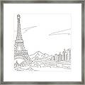 Low Angle View Of A Tower, Eiffel Framed Print