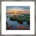 Low Tide Sunset Over Intertidal Zone, La Jolla Cove, San Diego, California Framed Print