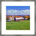 Lush Autumn Countryside In Vermont With Framed Print