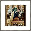 Madonna And Child Seated Between St. Genevieve And Joan Of Arc By Elisabeth Sonrel Framed Print