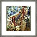 Madonna Of The Lilies By Alphonse Mucha Framed Print