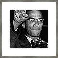 Malcolm X At A Harlem Civil Rights Rally Framed Print