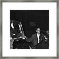 Malcolm X Talking At A Rally Framed Print