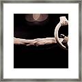 Male Gymnast On Rings, Close-up Framed Print