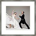 Man And Woman Dancing In 1920s Style Framed Print