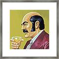 Man Drinking Cocktail Framed Print