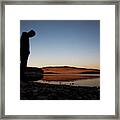 Man On Lakeshore With Head Framed Print