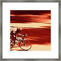 Man Racing Bicycle Framed Print