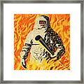 Man Standing In Fire Framed Print