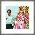 Man Watching Seductive Woman Framed Print