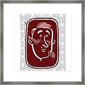 Man With Hand On Face In Frame Framed Print