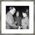Mao Shakes Hand With A Member Framed Print