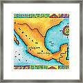 Map Of Mexico Framed Print