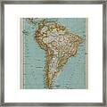 Map Of South America Framed Print