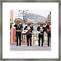 Mariachi Band Walking In Street Framed Print