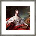 Marie Genevieve Boudrey As A Muse By Jean Marc Nattier Framed Print