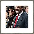 Marion Barry And Wife Speaking Framed Print