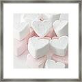 Marshmallow Love Hearts Framed Print